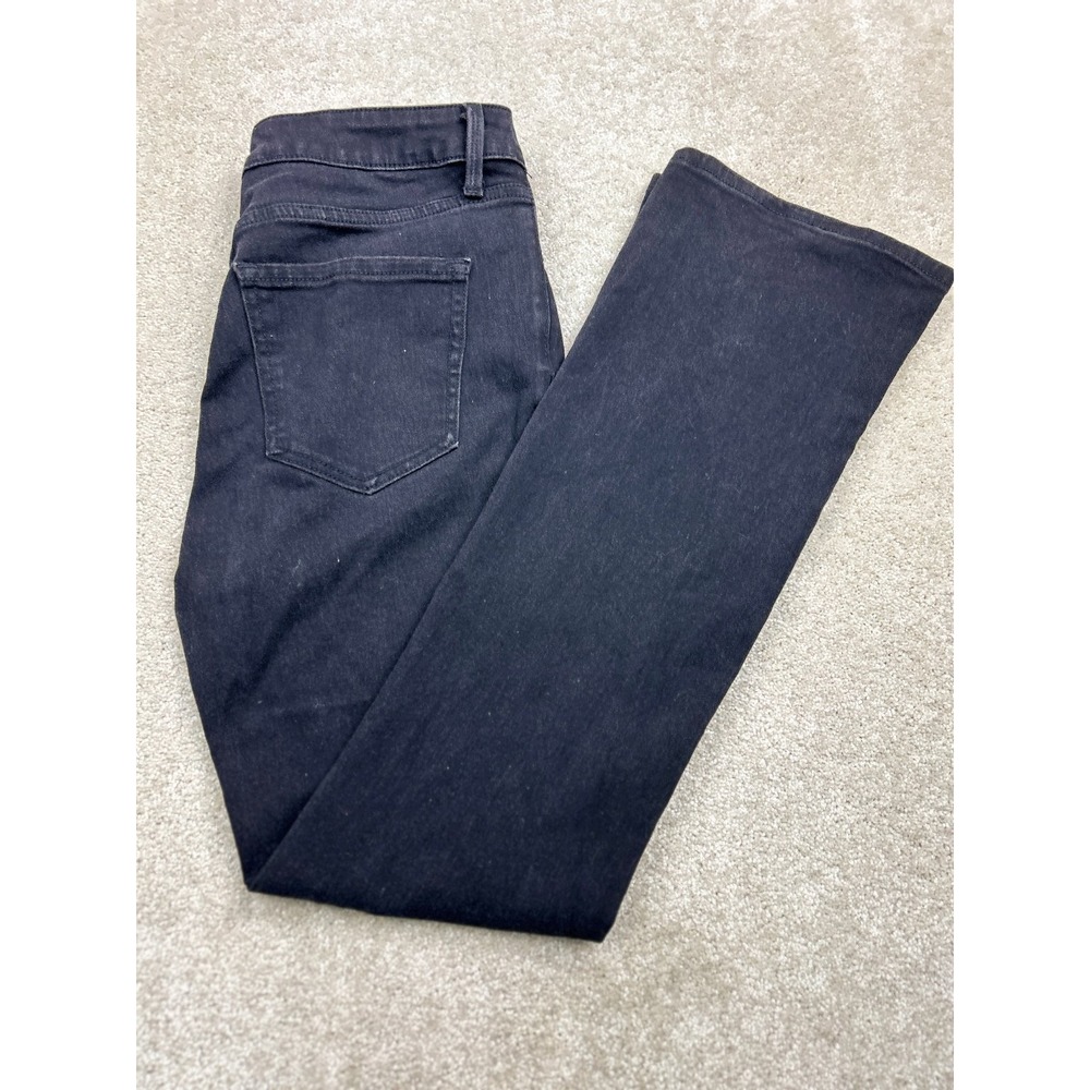 No Boundaries Solid Black Bootcut Stretch Denim Jeans 8 Mid Rise Casual Retro